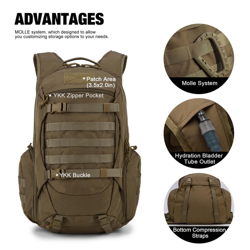 Mardingtop 28L/35L Tactical Backpacks Molle Hiking daypacks for Camping Hiking Military Traveling Motorcycle - Image 3